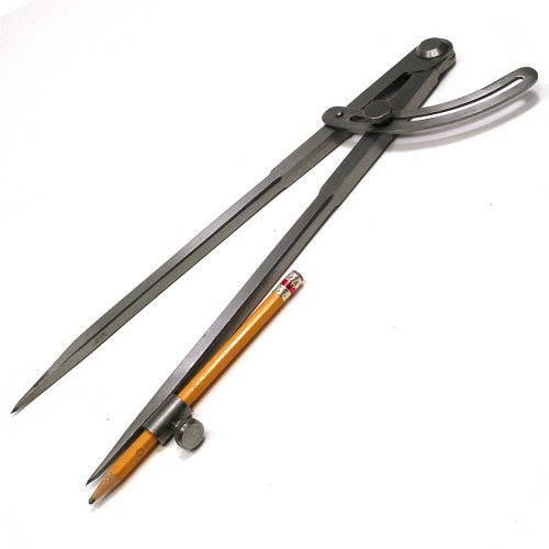 Precision steel compass with pencil holder 10 inch