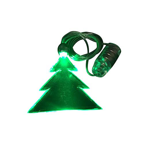 LED Light Up Glowing Christmas Tree Necklace (Green) in Kuwait