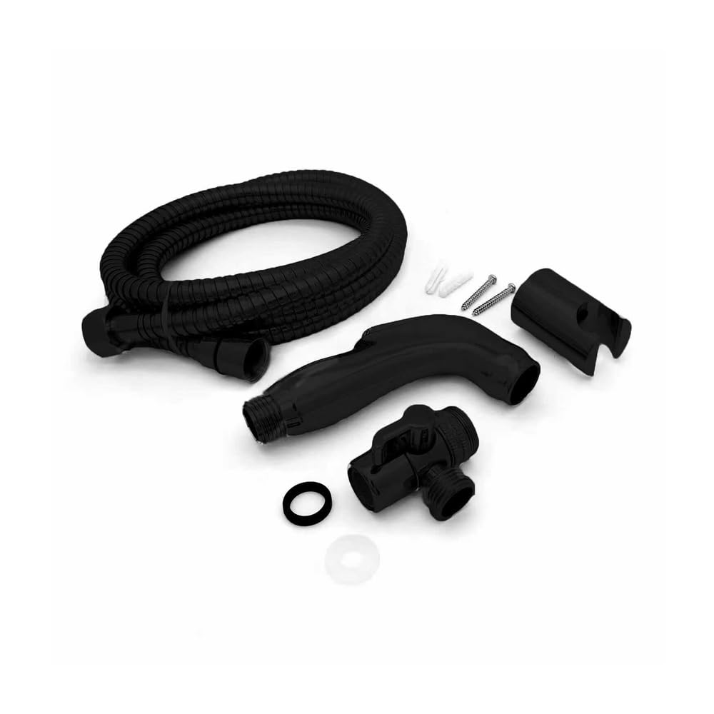 Spring Black Portable Douche/Shattaf Set – Sleek, Durable Brass Handheld Bidet with Modern Black Finish, Compact Design, 5-Year Warranty