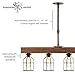 Barrister & Joiner Rustic Decor Triple Wood Beam Chandelier - Rustic Lighting for Kitchen Island, Dining Room, Bar, Industrial, and Billiard Table - Wooden Vintage Light with Edison Cages
