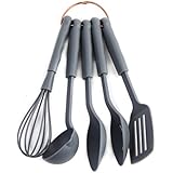 COOK With COLOR Set of Five Grey Nylon Mini Kitchen Tools