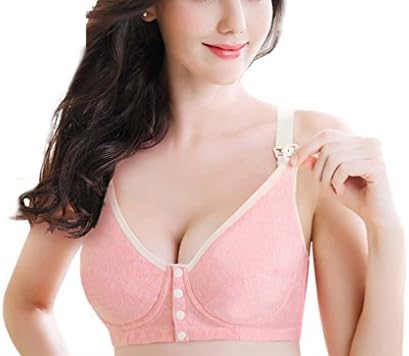 Urmelody Colored Organic Cotton Plus Size Seamless Motherhood Maternity Nursing Bra for Breastfeeding Push Up Comfort Pregnancy Bra Sleep Bralette (X-Large, Orange)