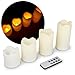 Kohree Set of 4 LED Lighted Flickering Flameless Candles Pillar Candle with Remote Timer, Battery Operated