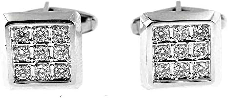 1.10 Ct White Gold Square Shape Diamond Cufflinks