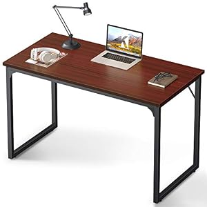 Coleshome 47 Inch Computer Desk Modern Simple Style Desk for Home Office, Study Student Writing Desk,Teak