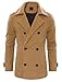 Tom's Ware Men's Stylish Wool Blend Double Breasted Pea Coat