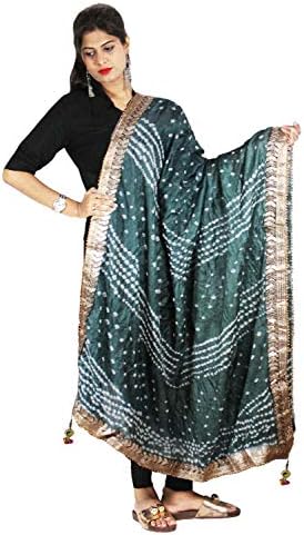 Dupatta Scarf Bandhej Bandhani Gotta Patti Work Chunni Art Silk Stole Hijab Neck Head Wrap Sarong Veil For Her