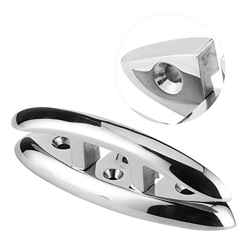 Folding Flip-Up Deck Cleat - 316 Stainless Steel, 5 Inch, Spring Loaded For Boats, Docks, Marine Use