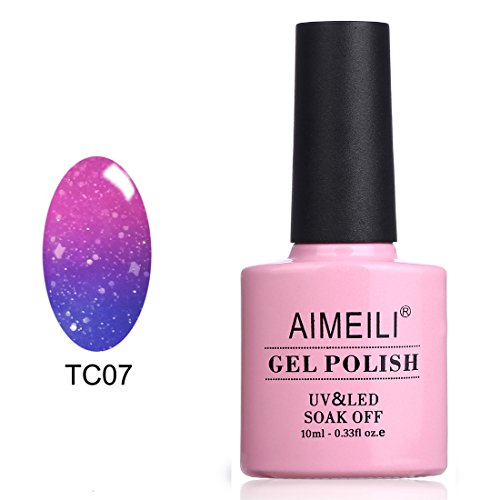 AIMEILI Soak Off UV LED Temperature Color Changing Chameleon Gel Nail Polish - Aqua Mist (TC07) 10ml