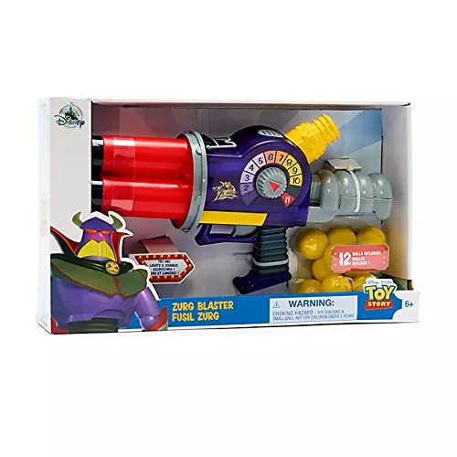 Disney Evil Emperor Zurg Blaster, Toy Story + 12 Foam Balls Glow-in-the-Dark + 20ft Firing + Lights & Sound Effects