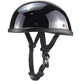 Woljay Motorcycle Half Helmet Beanie Cruising Skull Cap Small Helmets for Motorbike Scooter Chopper Moped Scooters Electric DOT