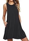 UMETINY Women's Pockets Dress Casual Swing T-Shirt Dresses