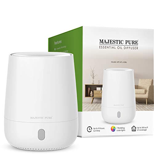 MAJESTIC PURE USB Essential Oil Diffuser, Portable Aromatherapy Diffuser, Travel Size, Auto Shut-off for Spa Room, Home, Office, Bedroom – BPA Free, 120 ml