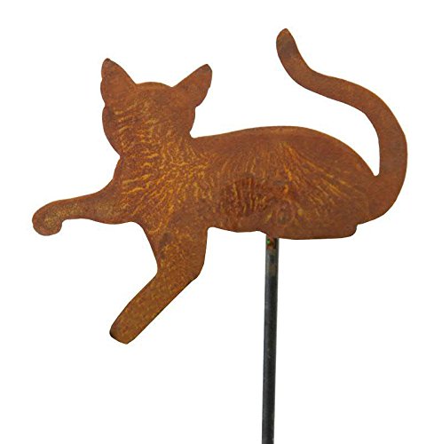 Klocke Edelrost Dekor Garden Stake - Animal Figure - Rust Stake/Animal Figure - Patina Garden Figure - Metal Garden Decoration (Cat - Width: 40 Cm)