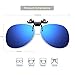 Besgoods 2Pcs Mirror Polarized Clip-on Sunglasses Flip up Glasses Sports, Blue Black