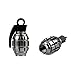 Senzeal 5x Aluminum Grenade Bomb Style Universal Car Truck Motorcycle Wheel Valve Caps Bicycle Tire Air Valve Cover Gray