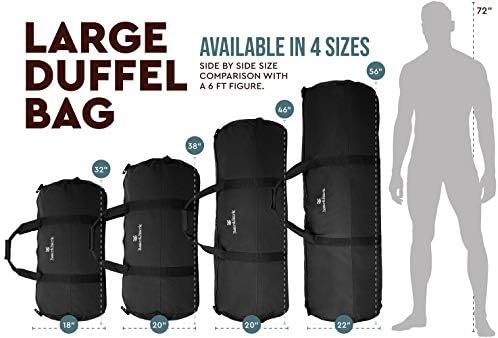 Medium Duffle Bag – Black 32”x18” - 133.4L - Canvas Military and Army Cargo Style Duffel Tote for Men and Women– Gym, Hiking and Storage Shoulder Bag 4 Medium Duffle Bag – Black 32”x18” - 133.4L - Canvas Military and Army Cargo Style Duffel Tote for Men and Women– Gym, Hiking and Storage Shoulder Bag