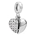 LovelyJewelry I Love You Heart White Dangle Charm Beads For Charms Bracelet