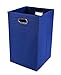 Folding Laundry Basket, Solid Blue with Handles – High-Strength Polymer Construction – Folds for Easy Storage & Transportation