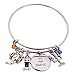 Birthday Gifts for Women- Charm Expandable Wire Bracelet- Friendship Bracelets- Birthday Mother Daughter Friendship Gifts- Expandable Wire Bangle Bracelet for Women, Meaningful Charms