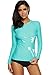 CharmLeaks Womens UV Protection Swim Shirts Modest Bathing Suit Tops Rashguard Aqua 2XL