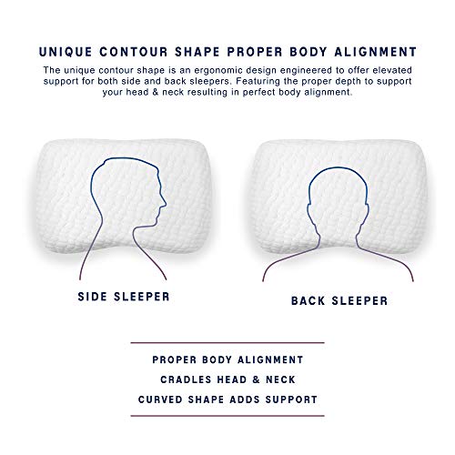 SensorPEDIC Side and Back Sleeper Contour Memory Foam Bed Pillow, 1