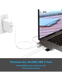 CharJenPro USB C Hub para Apple MacBook Pro 2018, 2017, 2016 - Adaptador USBC, Premium MacBar, Thunderbolt 3 (TB3) 40GB S Data, 5K 60Hz, HDMI 4K, Tipo C, 2 USB 3.0, SD y lector de tarjetas Micro SD, 7 en 1