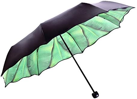 LifEast Corrugated Edge Folding Umbrella Rain/ Sun Block Anti-UV Banana Leaf Umbrella