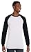 Bella + Canvas Men's Jersey Long-Sleeve Baseball T-Shirt M WHITE/ BLACK