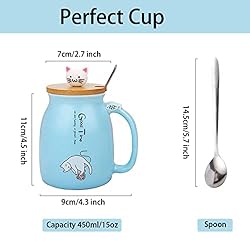 HwaGui - Cute Mug Kawaii Cup Ceramic Mug With Lid