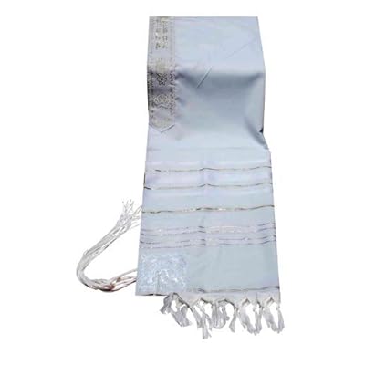 Acrylic Tallit (imitation Wool) Prayer Shawl in White and Gold Size 24" L X 72" W Acrylic Tallit (imitation Wool) Prayer Shawl in White and Gold Size 24" L X 72" W