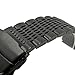 Hstrap 20mm Metal Watch Bands Deployment Buckle Brushed Polished Black Watch Band Strap for Men