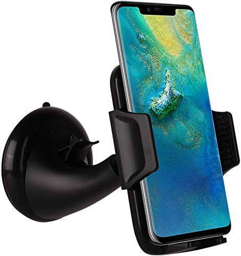 Xylo Adjustable MOUNT 360° Rotating In Car Windshield Holder For Your Huawei P20, P20 Pro & Lite, Mate 20, Mate 20 X & Mate 20 Pro Mobile Phone with Type C USB In Car Charger.