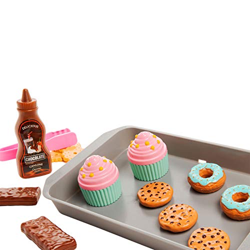 Toy Chef Bakery Pretend Playset with Toy Foods — Plastic Food for Kids — Childrens Birthday Gift