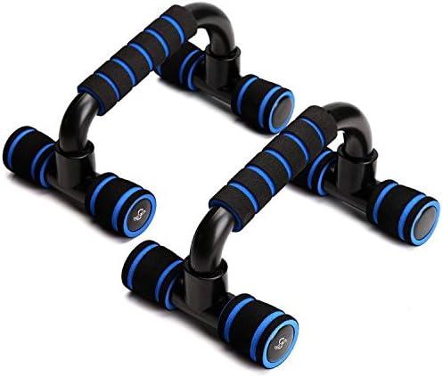 Oursmile Push-up Bars Push-Up Stands Handles Set:Ergonomic,Non-Skid,Foam-Grip,Push-Up Stands Suitable for any Pushup Training Program for Men or Women Workout with Comfortable Grip(Black+Blue)