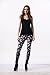 QZUnique Women's Skull Print Footless Cool Sexy Leggings Yoga Pants X-Small Small Grinning Skull