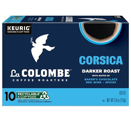 LA COLOMBE® COFFEE ROASTERS CORSICA DARK ROAST COFFEE, SINGLE SERVE KEURIG® K-CUP® PODS, 10 COUNT BOX