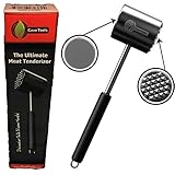 Meat Tenderizer Mallet Tool - DISHWASHER SAFE - Manual Hammer Pounder For Tenderizing Chicken Steak Pork & Veal in Kitchen - Professional Non Slip Silicone Handle for Pounding