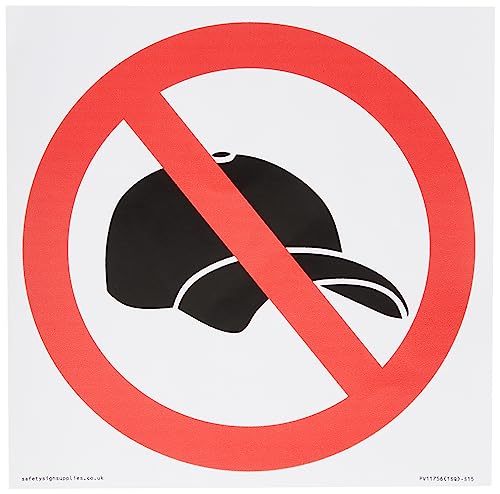 P911 Prohibition: No Caps Sign - 150 x 150 mm - S15