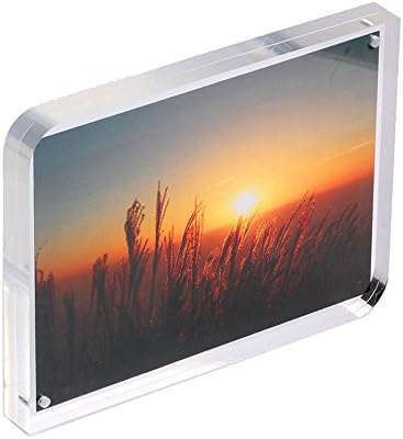 iNINJA(TM)3.5x5" Unique Designed 2 Round Edge Clear Acrylic Frames Photo Frame - Picture Frames,Free Stand in Desk/Table 8mm Thickness for Double Sided Photo Seethrough