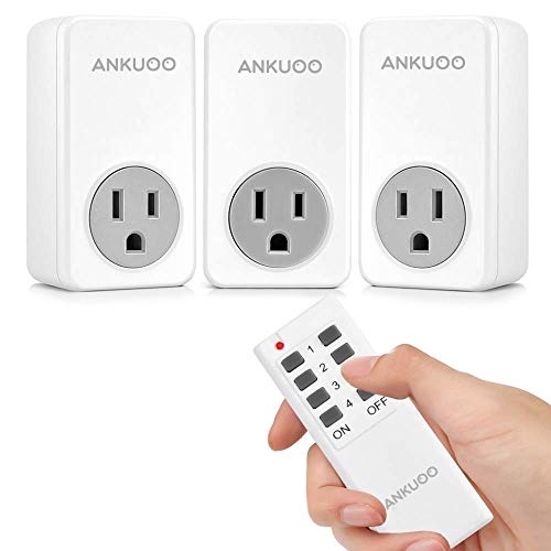 Remote Control Outlet Wireless Light Switch Power Plug by Ankuoo,Wireless Outlet for Lamps