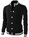 H2H Mens Slim Fit Varsity Baseball Bomber Cotton Lightweight Premium Jacket Cmoja083-jetblack Medium