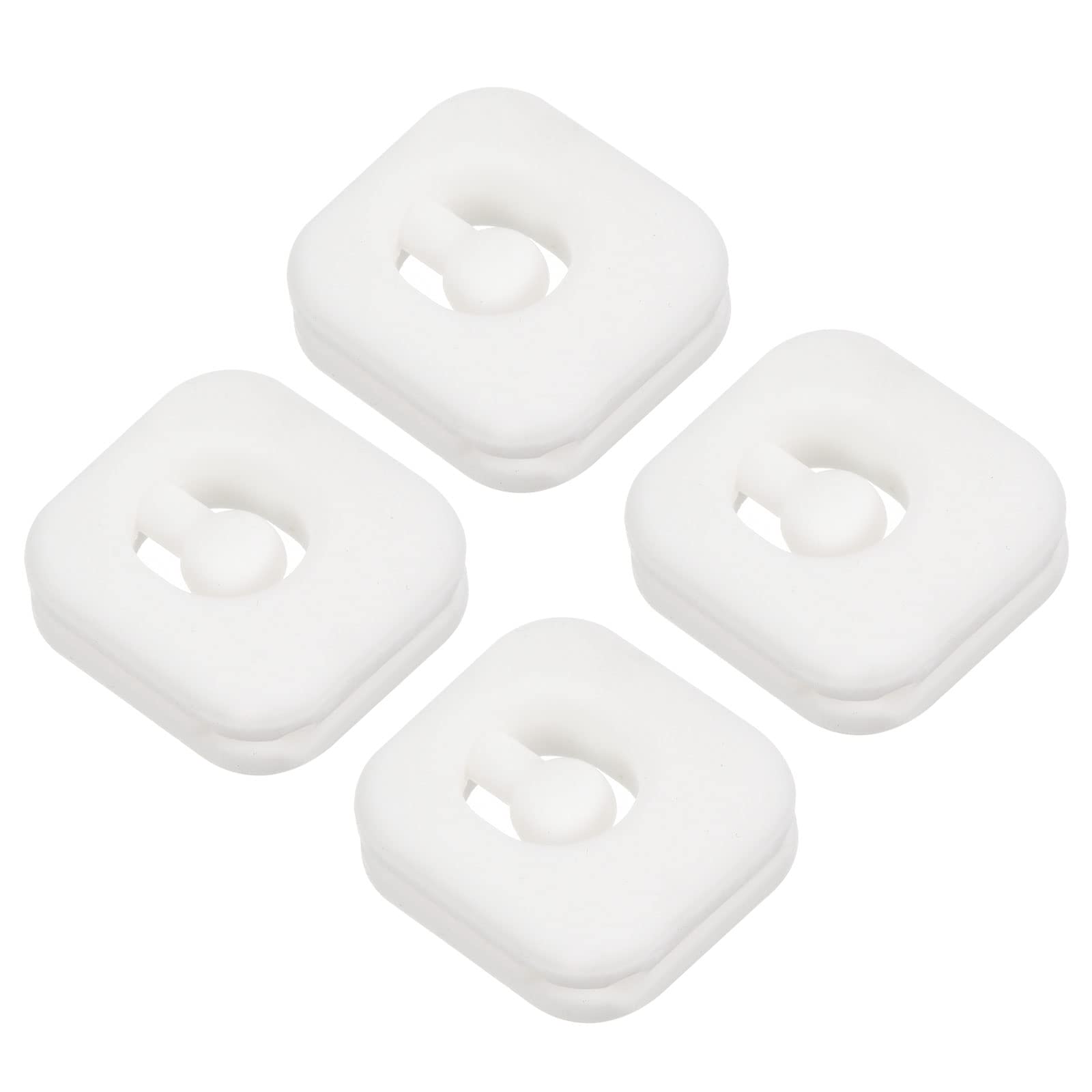 PATIKIL Tennis Vibration Dampener, 4 Pack Square-shaped Silicone Shock Absorber Racket String Damping for Tennis Racquet, White