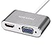 wesimi USB C to HDMI VGA Adapter ，USB 3.1 Type C (USB C) To VGA HDMI UHD Converter Adapter With Aluminium Case For Macbook/Chromebook Pixel, Plug And Play
