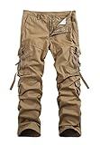 Men's Cotton Casual Military Army Cargo Camo Combat Work Pants (US:33 / Tag Asia 34, Khaki)