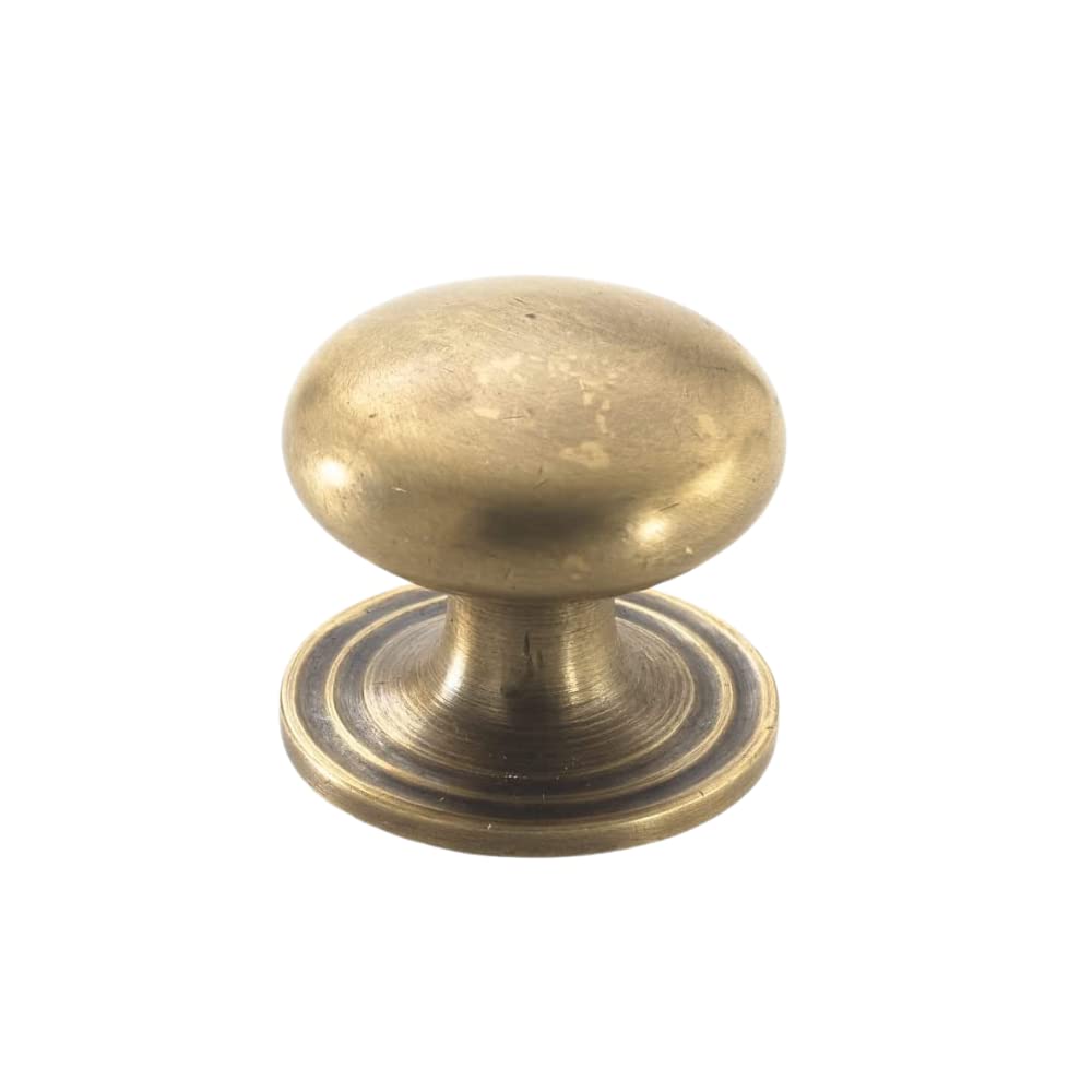 FOUNDRYMAN - Classic Style Solid Brass Round Head Drawer Pull, Free from Impurities - Perfect for a Kitchen Makeover - 1" x 1