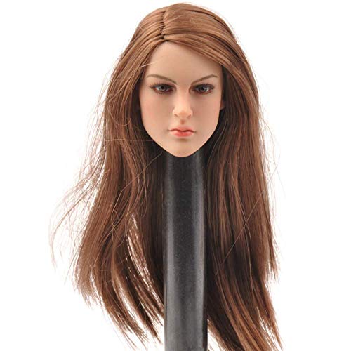 Kimi Toys 1:6 Female Head, Long Hair Girl Head Sculpt Body Dedicated Head Parts Head Model for 12" TBLeague Phicen S07C Body Figure (KT005)