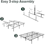 Zinus Justin 3ft Single Bed Frame 90 x 190 cm Black Steel Slats view 4