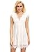 Romwe Women's Gorgeous V Neck A Line Sexy Short Cap Sleeve Lace Dress White XS