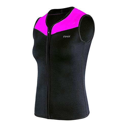 EYCE Women's Wetsuits Top Premium Neoprene 3mm Zipper Diving Sailing Snorkeling Kayaking Vest (Purple, Medium)
